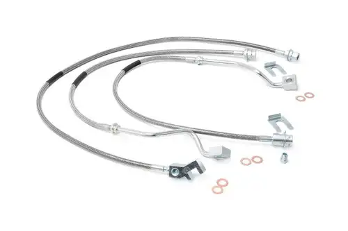 Rough Country Ford Front & Rear Stainless Steel Brake Lines, 4-8in Lifts (99-04 F250/350) 89717