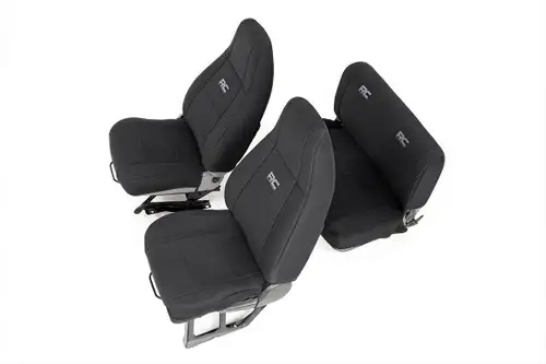 Rough Country Jeep Neoprene Seat Cover Set / Black (91-95 Wrangler YJ) 91009