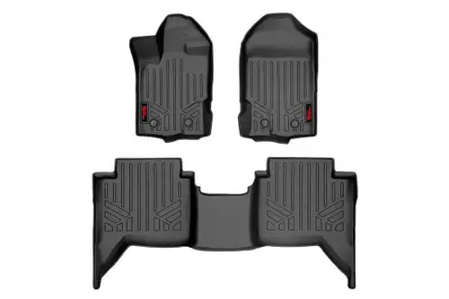 Rough Country Heavy Duty Floor Mats (Front/Rear) - (19-20 Ford Ranger, Crew Cab) M-51002