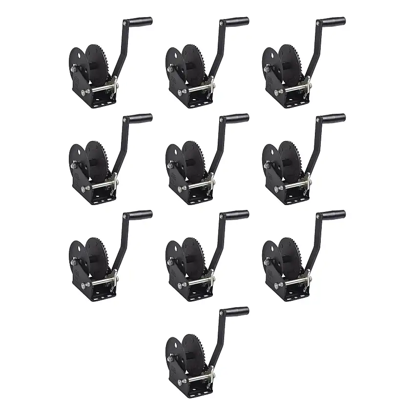 Fulton (10-Pack) Trailer Winch, Single-Speed, 1,800 lbs. Capacity, No Strap, Black