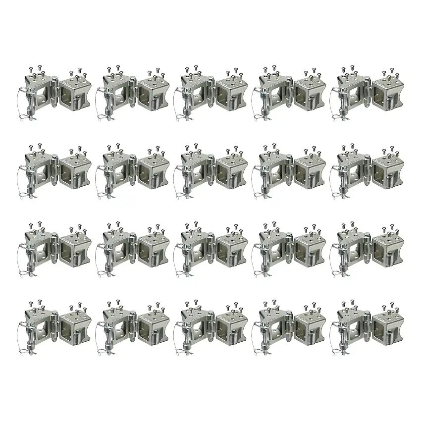 Fulton (20-Pack) Fold-Away Hinge Kit, Bolt On, 5,000 lbs. Capacity, 3 Inch x 3 Inch, Silver
