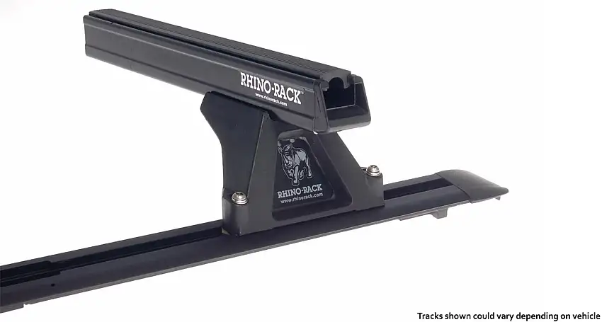 Rhino-Rack JA0815 Heavy Duty RLTF Trackmount Black 2 Bar Roof Rack