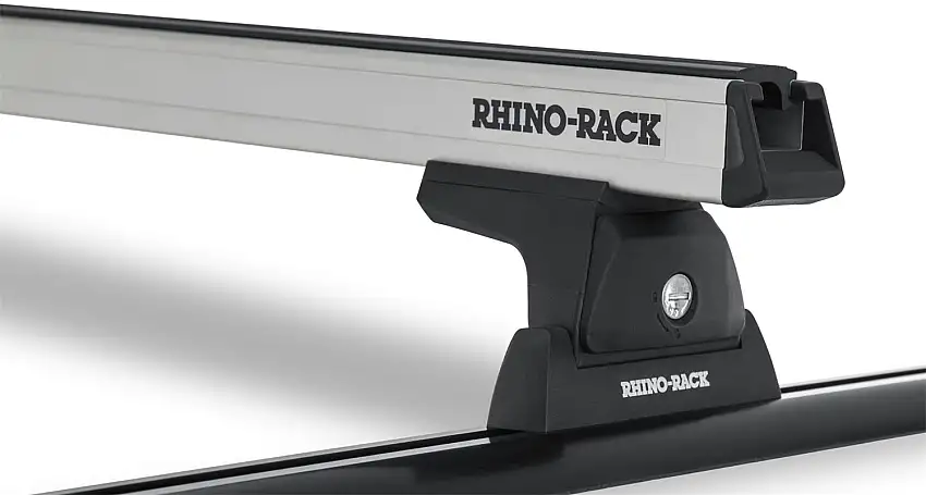 Rhino-Rack JA6249 Heavy Duty RLT600 Trackmount Silver 2 Bar Roof Rack