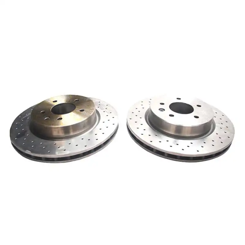 Brake Rotor Pair, Cross-Drilled, Aftermarket, Rear