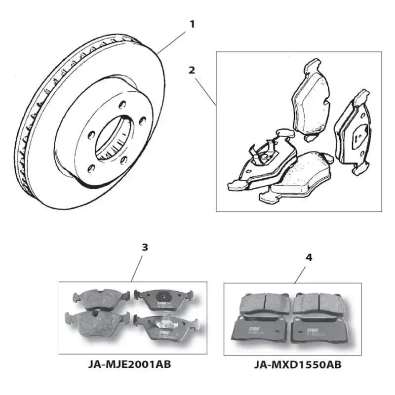 Brake Pad Set, XJ 96-97, All XK8/XKR, XJ8 To 853935