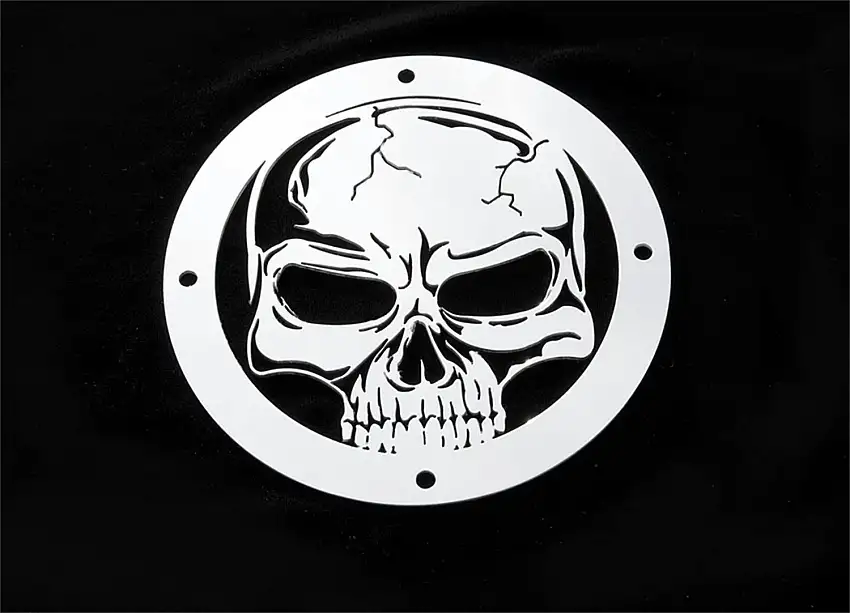T-Rex Grilles L1009 Skull Logo, Polished, Stainless Steel, 1 Pc, Bolt-On