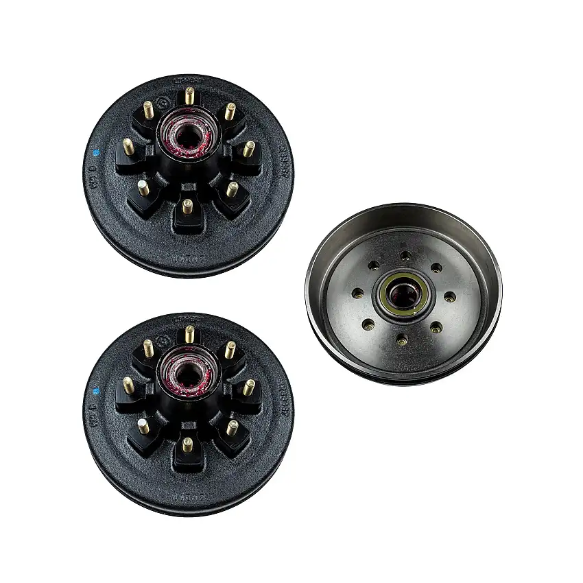 Lippert (2-Pack) 7K lbs 12" RV Brake Drum Hub for 7,000- Axle - 8 on 6.5", 1/2" Stud (Fully Assembled) - Heavy-Duty Trailer Component
