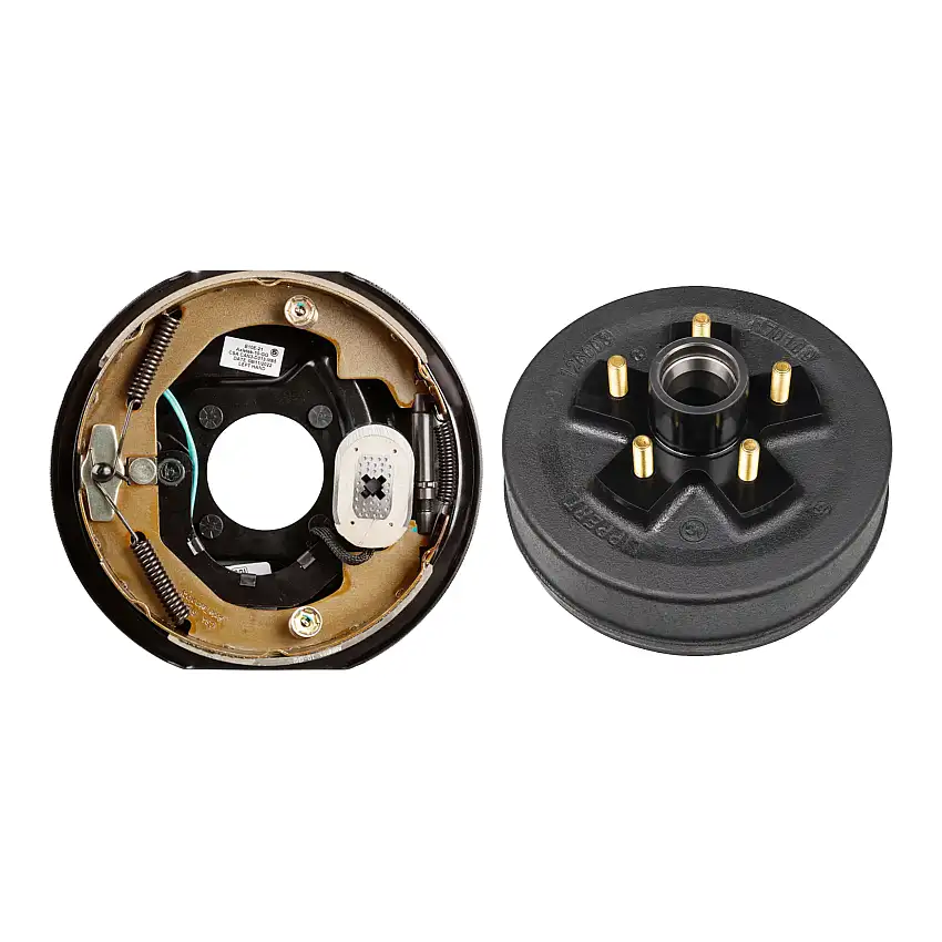 Lippert 3,500 lb RV Brake Kit – 1 Brake Drum Hub (5 on 4.5", 1/2" Stud) with 1 Left Electric Brake Assembly (10" x 2.25")