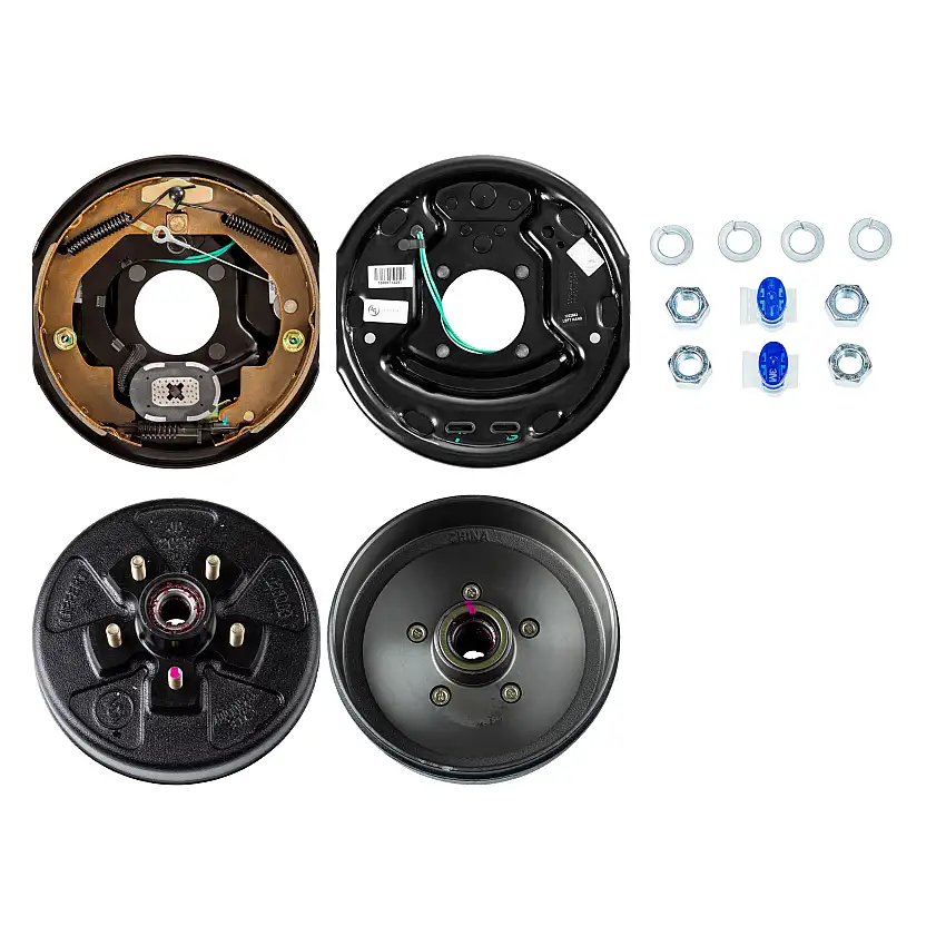 Lippert 10" 3,500 lb RV Brake Kit – 1 Fully Assembled Hub (5 on 4.5", 1/2" Stud) with 1 Left Forward Self-Adjusting Brake Assembly (10" x 2.25")
