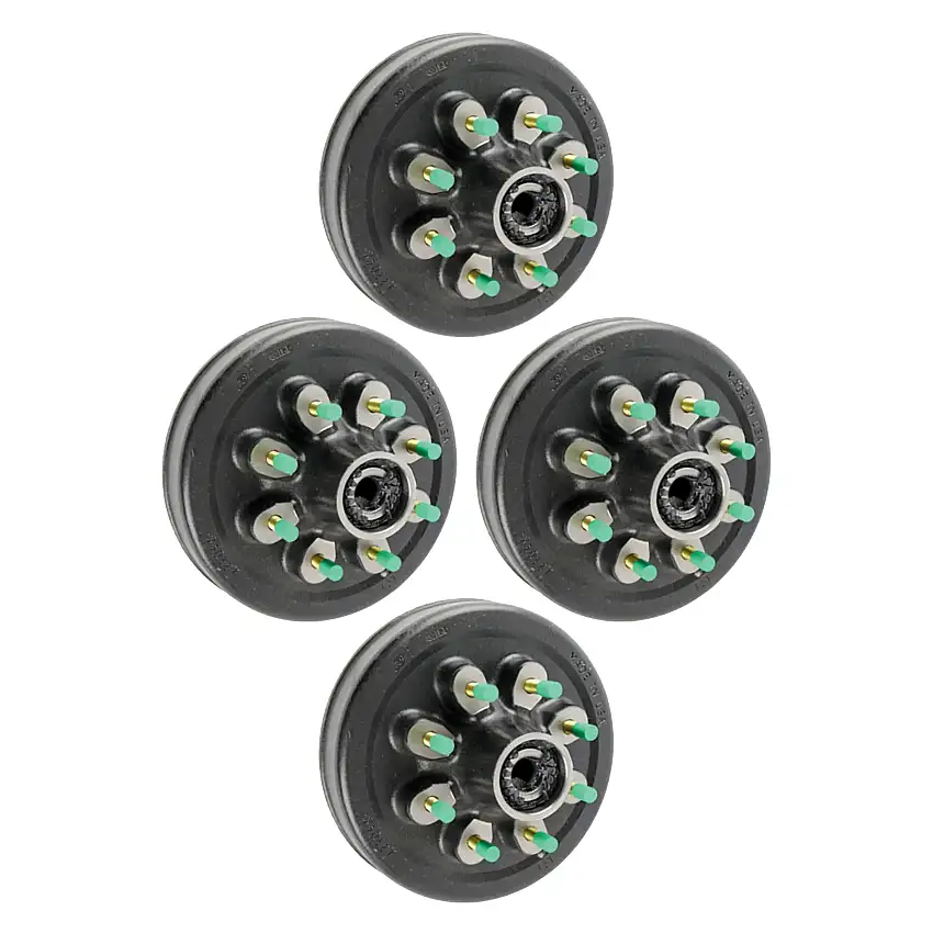 Lippert (4-Pack) 8K lbs Brake Drum Hub for 8,000- Axle - 8 on 6.5", 9/16" Stud (with Bearing Race) - Heavy-Duty Trailer Component