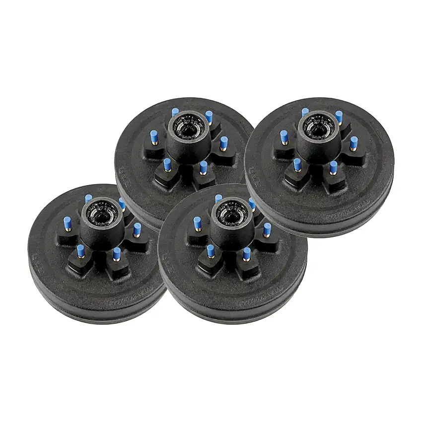 Lippert (4-Pack) 4400 lbs 10" RV Brake Drum Hub Assembly for 4,400- Axle - 6 on 5.5", 1/2" Stud - Heavy-Duty Trailer Component