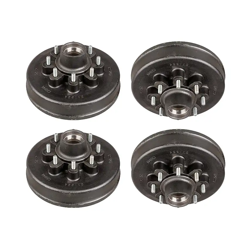 Lippert (4-Pack) 7K lbs 12" Brake Drum Hub Assembly for 7,000- Axle - 8 on 6.5",1/2" Stud - Heavy-Duty Trailer Component