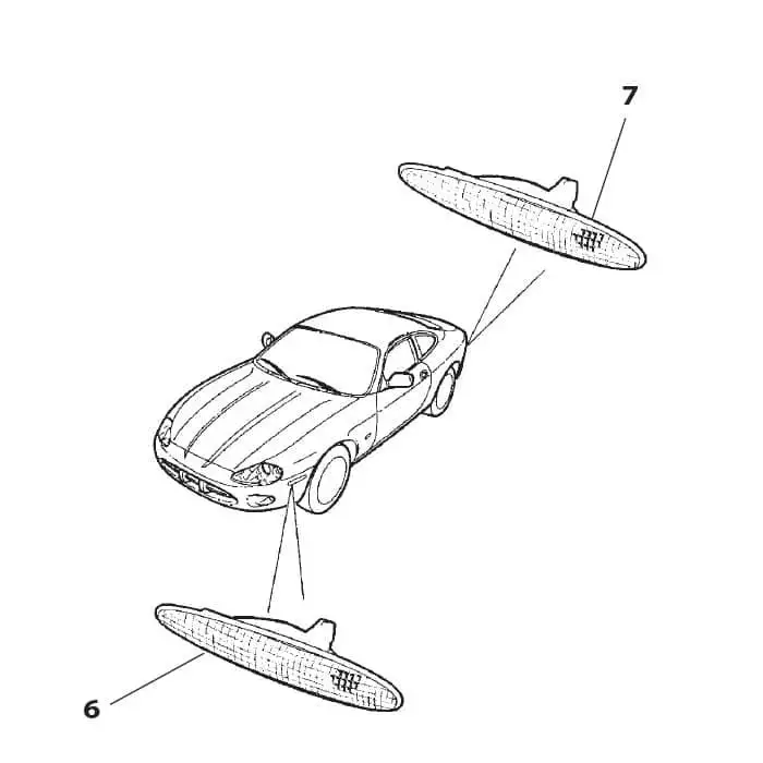 Side Marker, XK8, Amber, Front