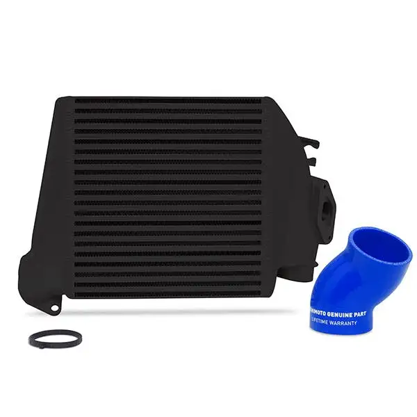 Mishimoto MMTMIC-WRX-08BKBL Top-Mount Intercooler, Black Cooler Blue Hoses, fits Subaru WRX 2008-2014