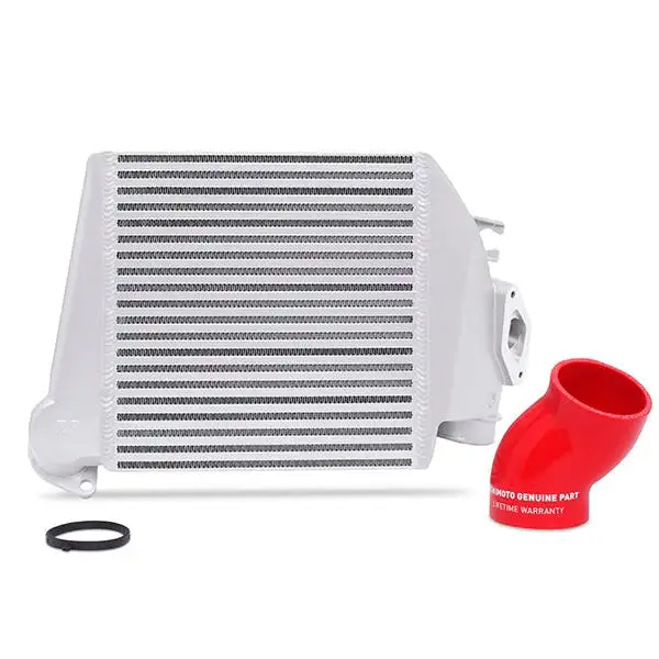 Mishimoto MMTMIC-WRX-08SLRD Top-Mount Intercooler, Silver Cooler Red Hoses, fits Subaru WRX 2008-2014
