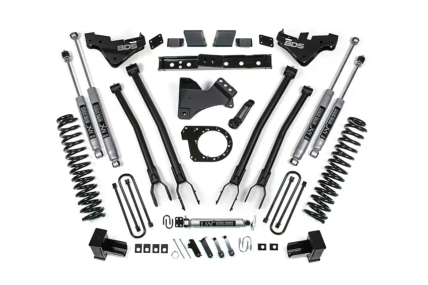 BDS Suspension BDS2252FPE 2023-2026 Ford F250/F350 Super Duty 4wd 7" 4-Link Suspension Lift Kit, 5" Rear,