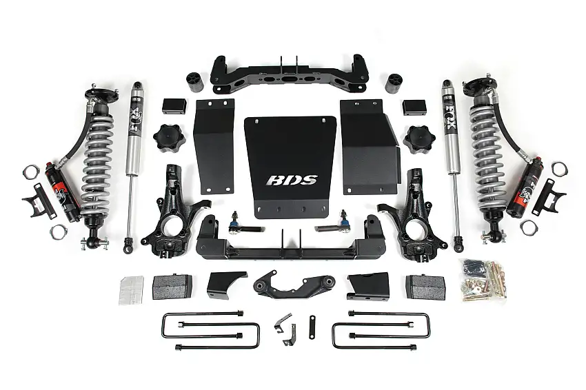 BDS Suspension BDS713PSS 2014-2018 GM 1500 4wd 4" Suspension Lift Kit, Alum/Stamped, 2" Rear, Block - 2.5