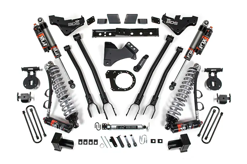 BDS Suspension BDS2252PES 2023-2026 Ford F250/350 Super Duty 4wd 7" 4-Link Suspension Lift Kit, 5" Rear, B