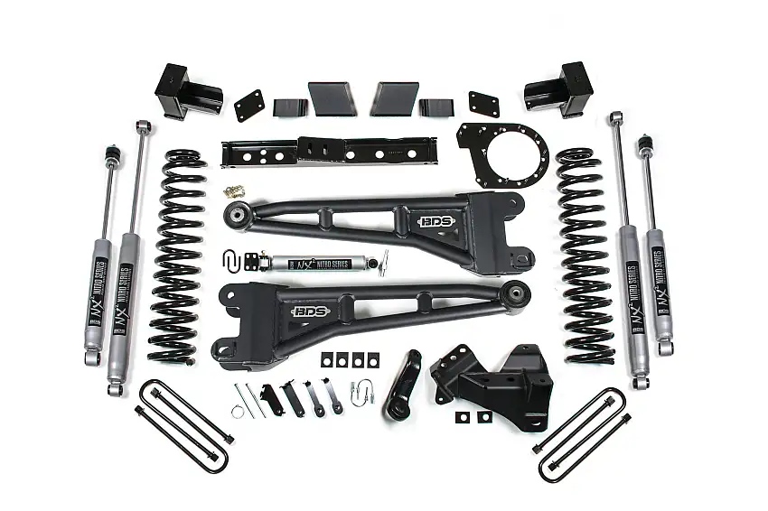 BDS Suspension BDS2258FPE 2023-2026 Ford F250/F350 SRW 4wd 7" Radius Arm Suspension Lift Kit, 4.5" Rear, B