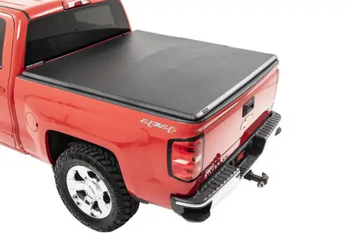 Rough Country Soft Tri-Fold Bed Cover 14-18 Silverado/Sierra 1500 5 Foot 5 Inch Bed w/o Cargo Mgmt RC44214550