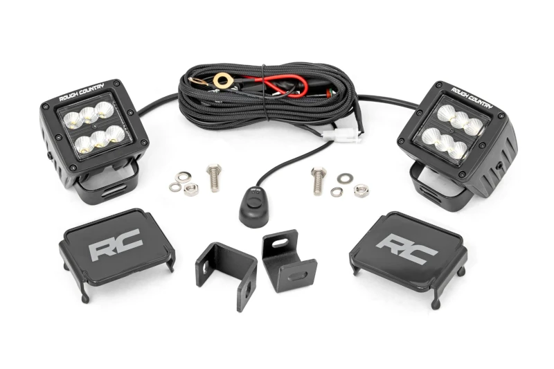 2022-2025 Toyota Tundra Rough Country Black Series LED Ditch Light Kit (Flood Beam) | 71072