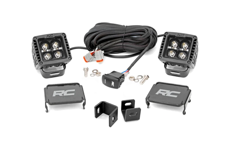 2022-2025 Toyota Tundra Rough Country Black Series LED Ditch Light Kit (Amber DRL) | 71074