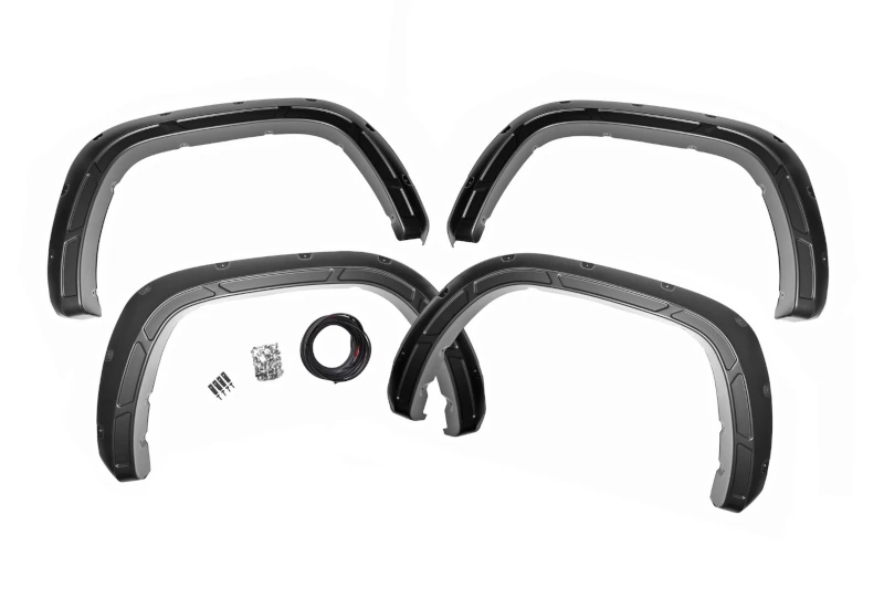2022-2025 Toyota Tundra Rough Country Defender Pocket Fender Flares (Flat Black) | A-T02224