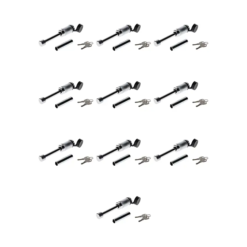 Reese Towpower (10-Pack) Trailer Hitch Lock, Fits 1-1/4 Inch & 2 Inch Square Receivers, 1/2 Inch & 5/8 Inch Pin Diameter, Dogbone Style, Chrome