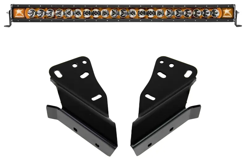 2021-2025 Ford Bronco Grimm & RIGID 40 inch Windshield Light Bar Mount Kit with RIGID 40 inch Radiance+ Amber Backlight LED Light Bar | BRONCRAD40ROOF