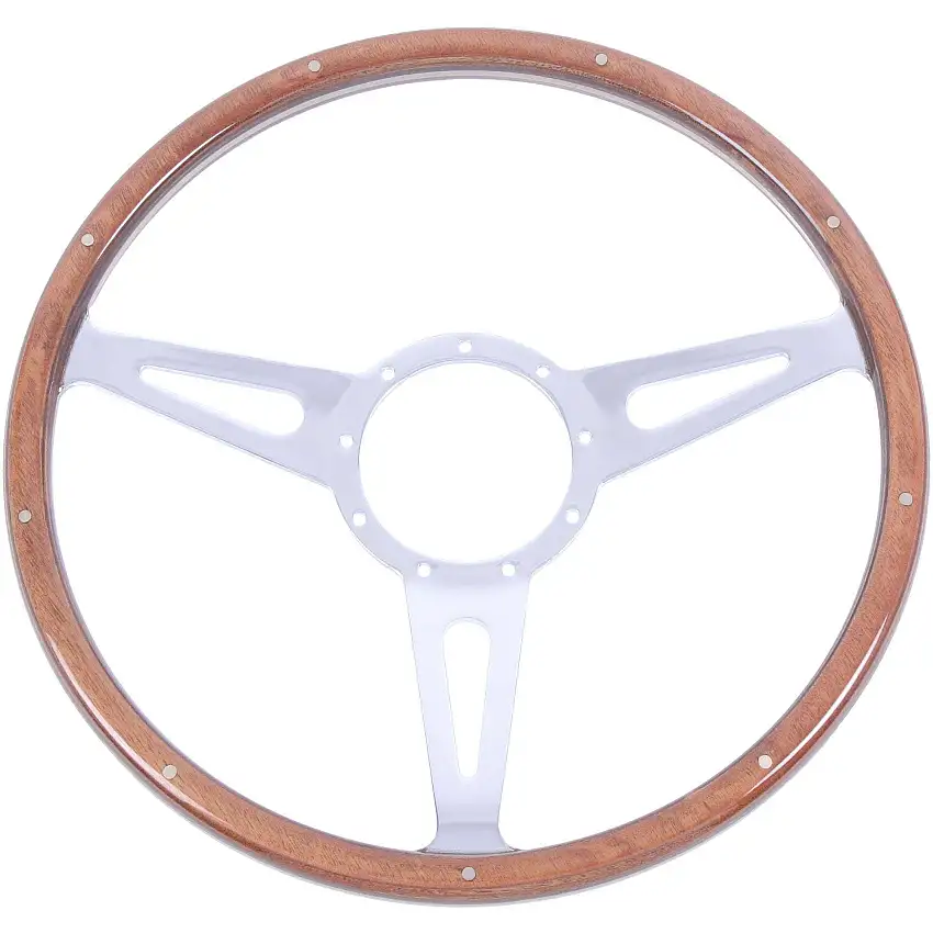 15" Wood Tri-Spoke Steering Wheel