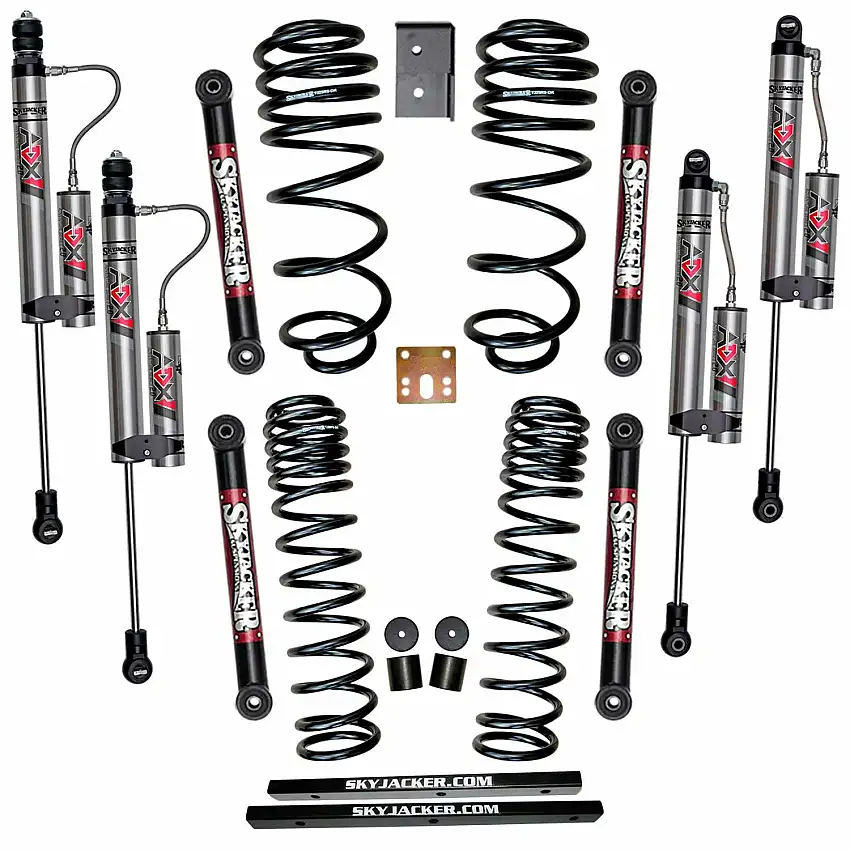 Skyjacker TJ251K-X 2.5 in. Suspension Lift System With ADX 2.0 Remote Reservoir Monotube Shocks.