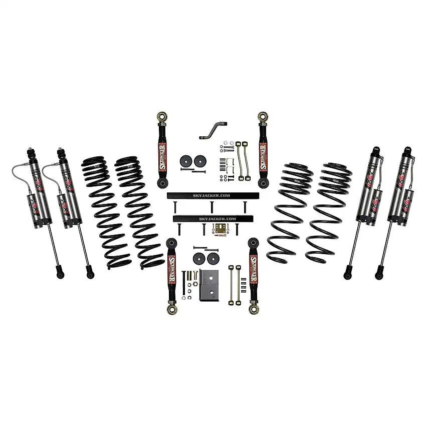 Skyjacker TJ401BKXLTX 4 in. Suspension Lift System With ADX 2.0 Remote Reservoir Shocks.
