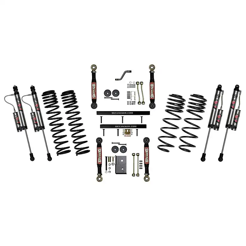 Skyjacker TJ403BKXLTX 4 in. Suspension Lift System With ADX 2.0 Remote Reservoir Shocks.