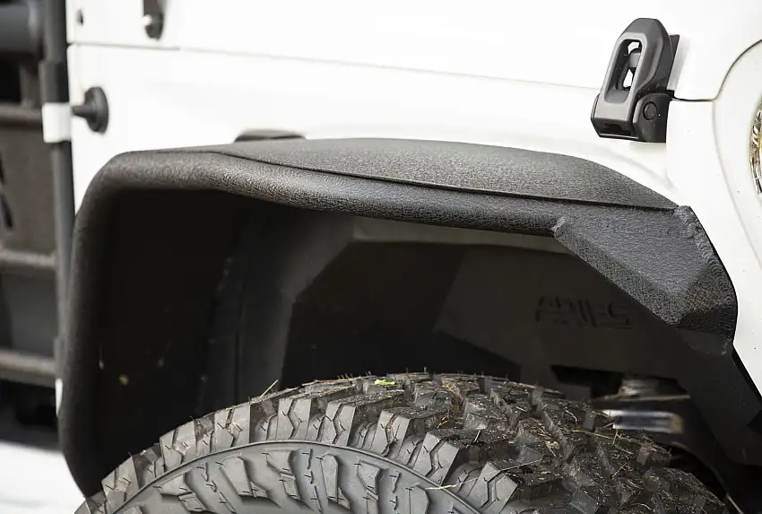 Aries Fender Flares (Aluminum) Black Textured for 18-25+ Jeep Wrangler JL, JLU 2500203-