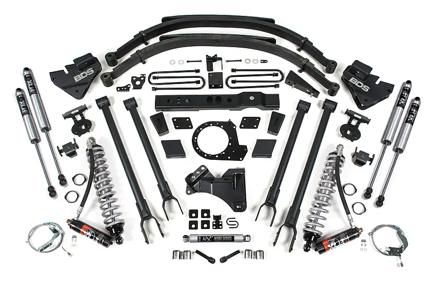 BDS Suspension BDS1541FPE 2017-2019 Ford F250/F350 4wd 8" 4-Link Suspension Lift Kit, 7" Rear, Spring, Die
