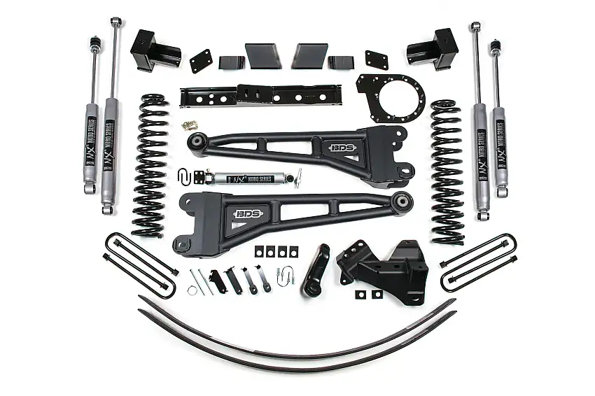 BDS Suspension BDS1580H 2017-2019 Ford F250/F350 6" Radius Arm Suspension System 2 Leaf - Rear Block - N