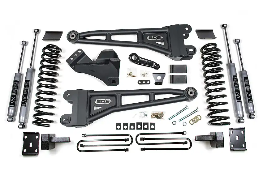 BDS Suspension BDS1596H 2011-2016 Ford F250/F350 4wd 4" Radius Arm Lift Kit, Diesel - NX2 Front, NX2 Rea