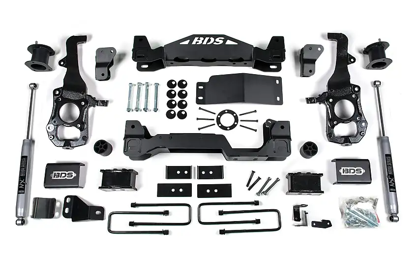 BDS Suspension BDS1902H 2021-2025 Ford F150 4wd, 4" Suspension Lift Kit, 2" Rear Lift, Block - 4" Strut