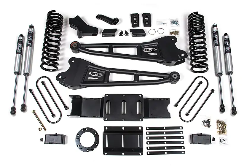 BDS Suspension BDS1700FS 2019-2024 Ram 3500 4" Radius Arm Gas - 3" Rear Block w/o overload - Fox Shocks