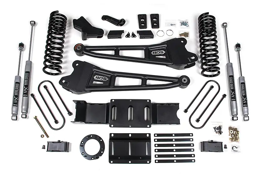 BDS Suspension BDS1701H 2019-2024 Ram 3500 4" Radius Arm Gas - 3" Rear Block w/ overload - NX2 Shocks