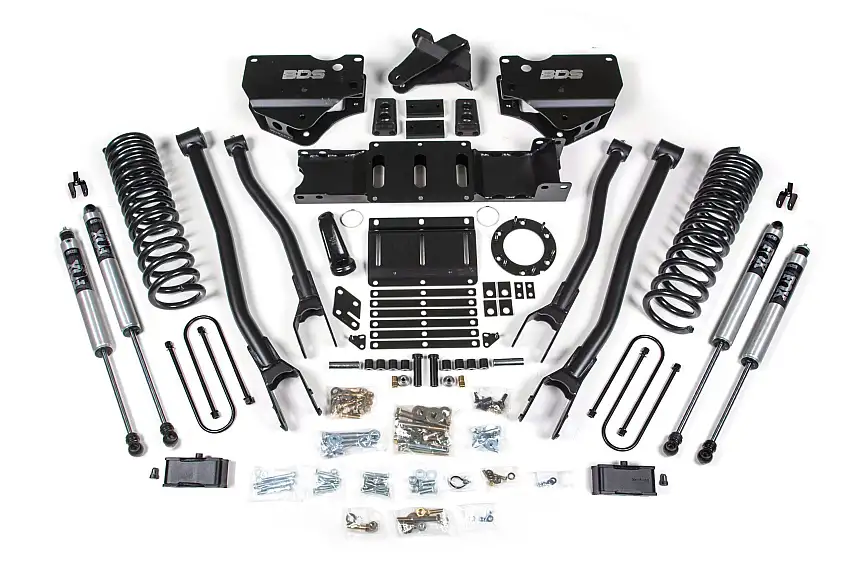 BDS Suspension BDS1666FS 2019-2024 Ram 3500 4" 4-Link Diesel - 3" Rear Block w/o overload - 6 Bolt T- Cas