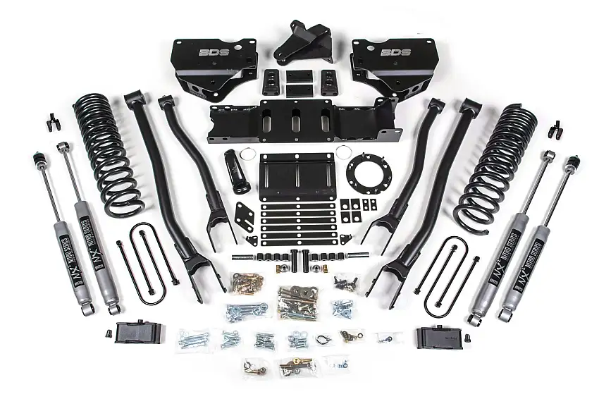 BDS Suspension BDS1666H 2019-2024 Ram 3500 4" 4-Link Diesel - 3" Rear Block w/o overload - 6 Bolt T-Case