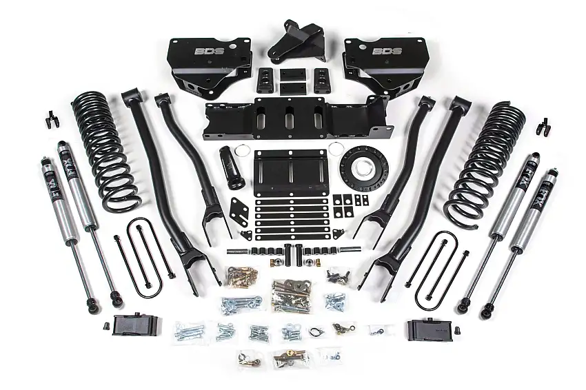 BDS Suspension BDS1668FS 2019-2024 Ram 3500 4" 4-Link Diesel - 3" Rear Block w/o overload - 8 Bolt T-Case
