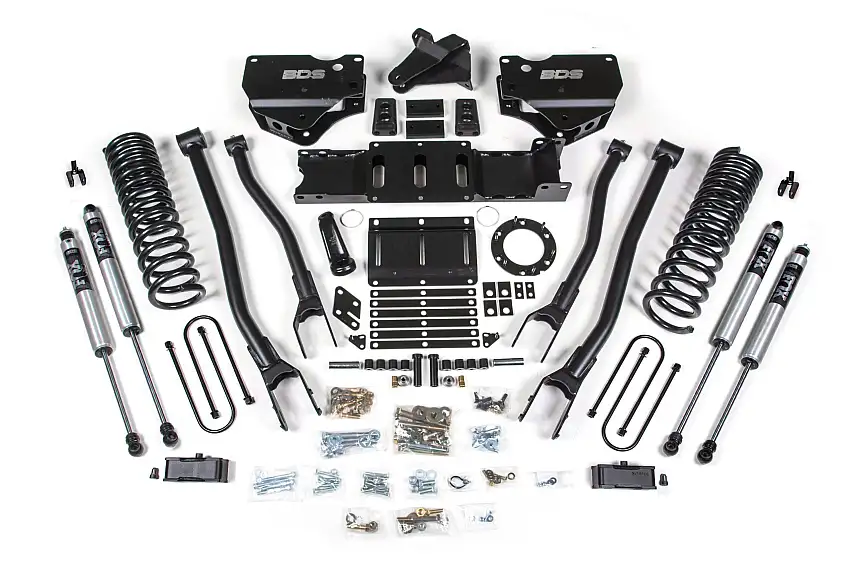 BDS Suspension BDS1671FS 2019-2024 Ram 3500 4" 4-Link Diesel - 2" Rear Block w/ overload - 6 Bolt T-Case