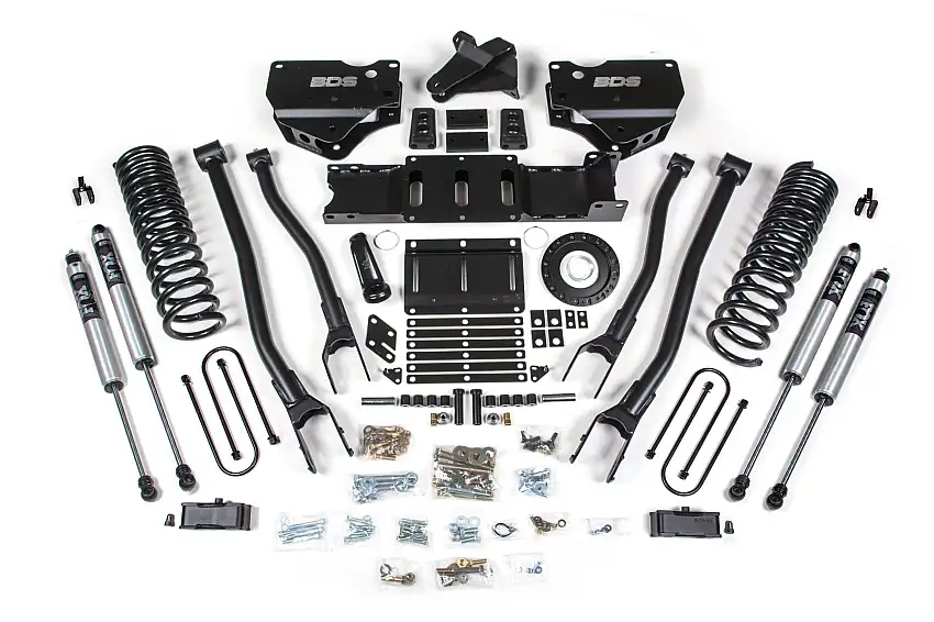 BDS Suspension BDS1673FS 2019-2023 Ram 3500 4" 4-Link Diesel - 2" Rear Block w/ overload - 8 Bolt T-Case