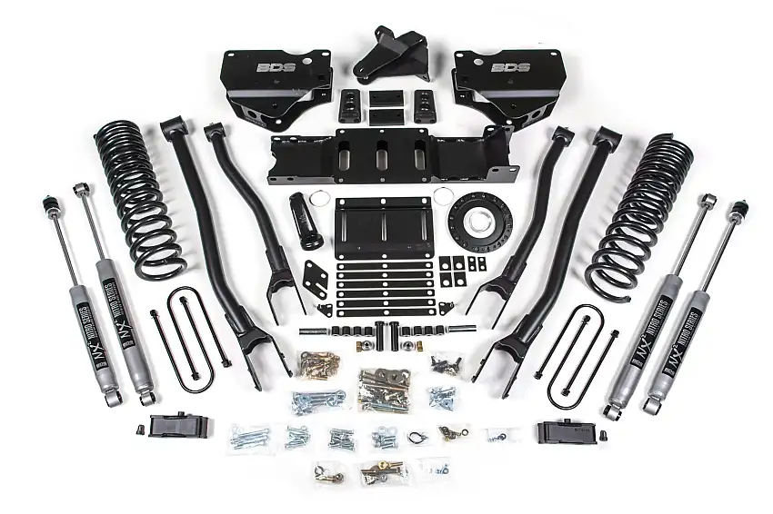 BDS Suspension BDS1673H 2019-2023 Ram 3500 4" 4-Link Diesel - 2" Rear Block w/ overload - 8 Bolt T-Case