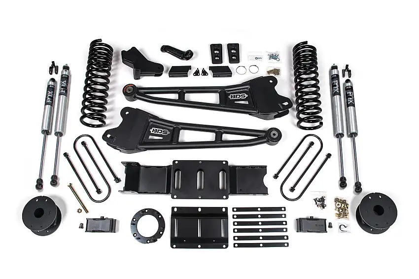 BDS Suspension BDS1718FS 2019-2024 Ram 3500 4" Radius Arm Diesel - 3" Rear Block w/ Air Bag - 6 Bolt T-Ca