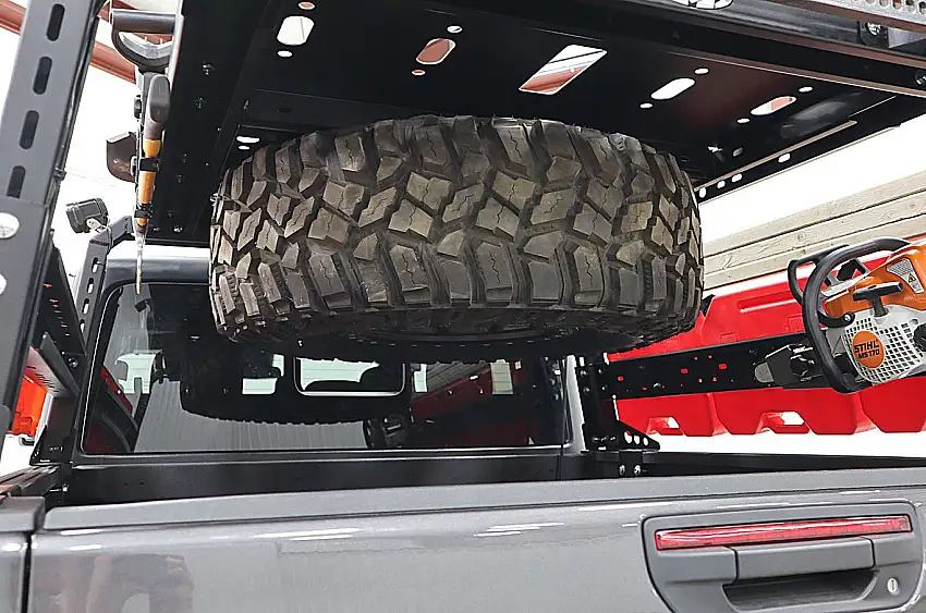 LoD Offroad Black Ops Bed Rack Tire Carrier Mount for 20-26+ Jeep Gladiator JT JTC2021