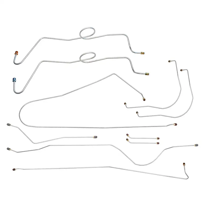 1960-62 Chevrolet GMC Truck 2wd Dual Master Cylinder Complete Manual Drum Brake Line Kit 10pc, 1/2 ton, Longbed, OE Steel