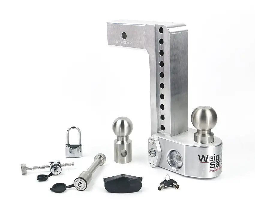 Weigh Safe Weigh Safe Adjustable Drop Hitch - 10" Drop for 2.5" Shank w/ Lock Set WS10-2.5-SET